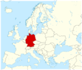 Europakarte mit Hervorhebung Deutschlands